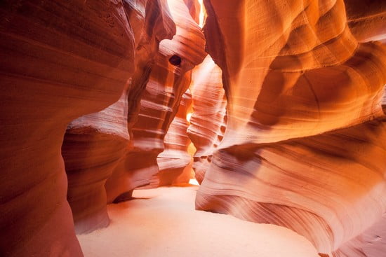 Pareti illuminate dell’Antelope Canyon in Arizona