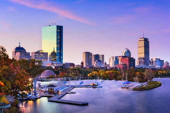 Vista panoramica di Boston, Massachusetts, USA