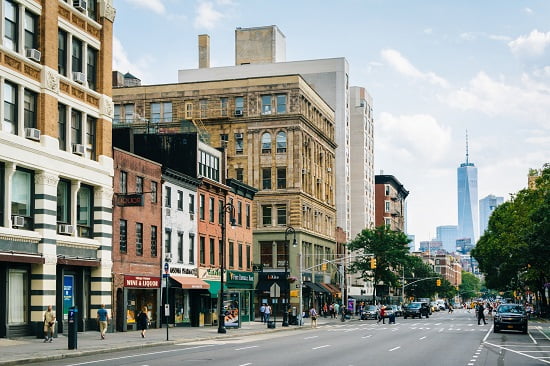 6th Avenue in Greenwich Village, Manhattan, New York City.