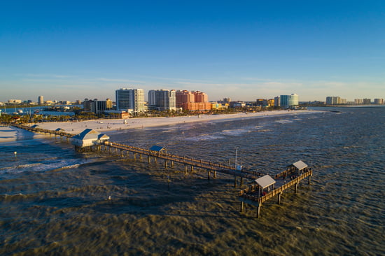 Aerial image Clearwater Beach Florida fishing pier