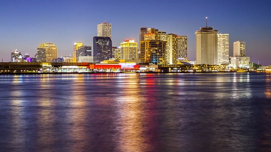 Skyline of New Orleans Across the Mississippi River