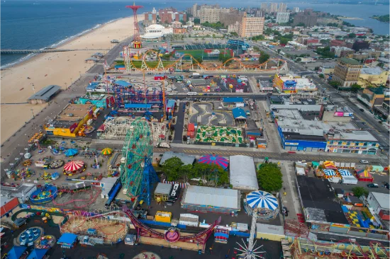 Immagine aerea di Coney Island, USA