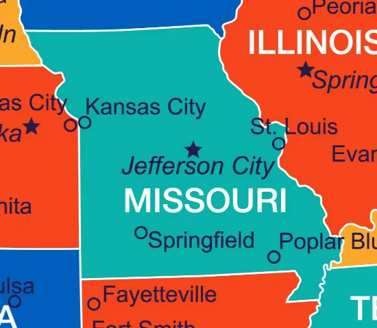 Paesaggio del Missouri con natura, città e itinerari di viaggio negli Stati Uniti