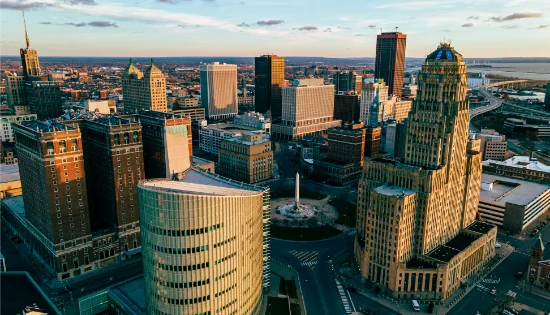 Buffalo, NY - Skyline sul Lake Erie