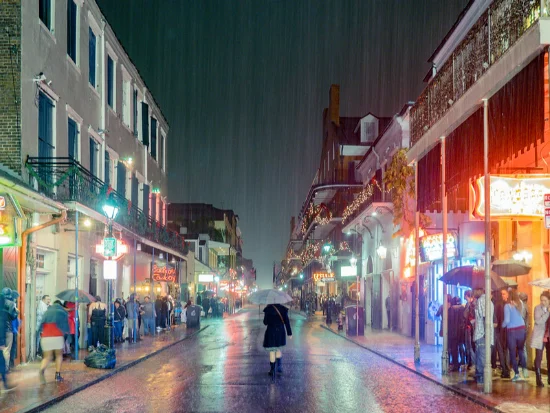 New Orleans sotto la pioggia